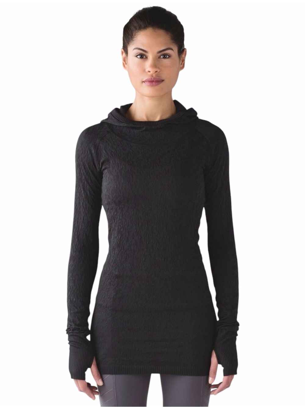 Lululemon – Rest Less Pullover Hoodie - Running Thumbhole Top – Black – Sz. 8